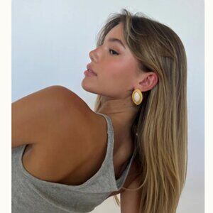 Heaven Mayhem Butter Earrings, Cream & Gold